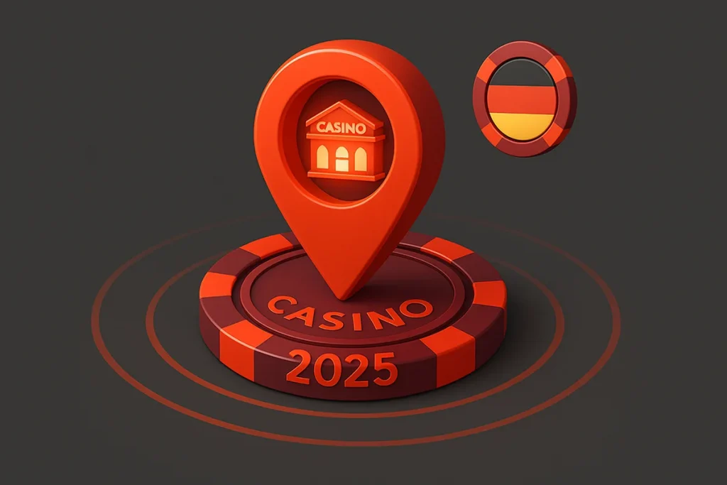 Moderne deutsche Spielbank mit eleganter Ausstattung und Spieltischen