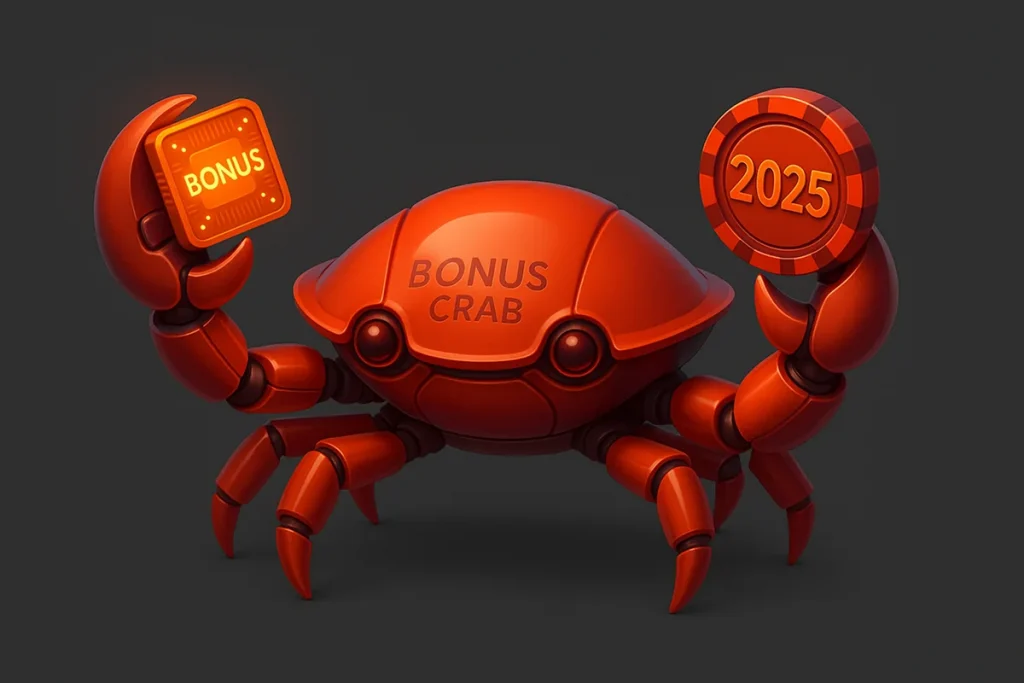 Online Casino mit Bonus Crab - Greifautomat mit Preisen und Casino-Chips